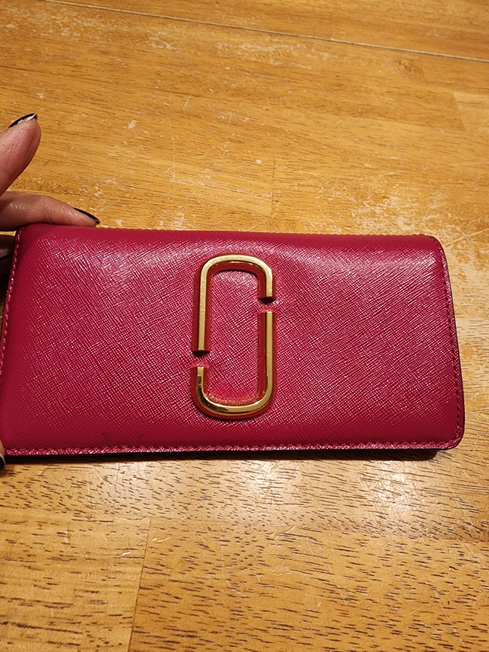 Marc Jacobs Snapshot Open Face Bifold Wallet made from textured Saffiano leather